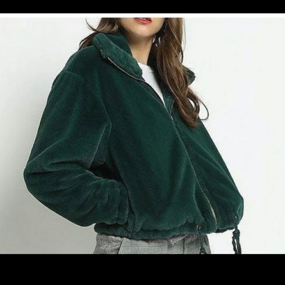 VS Green Faux Fur Jacket